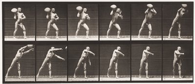 Heaving a 75-lb Rock by Eadweard Muybridge