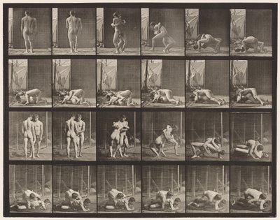 Plate 346. Wrestling, Lock by Eadweard Muybridge