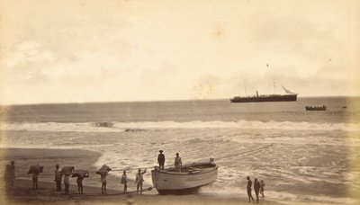 Shipping Coffee, Champerico, Guatemala by Eadweard Muybridge
