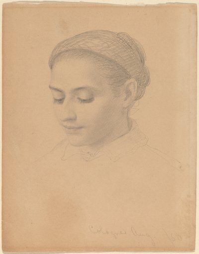 Head of a Young Woman by Eastman Johnson