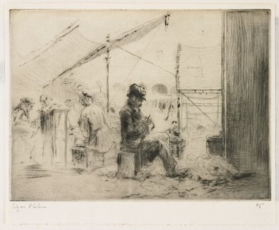 The Artichoke Peeler; Rialto, Venice by Edgar Chahine