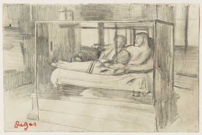 At the Louvre: The Etruscan Sarcophagus by Edgar Degas