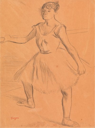 Ballerina Standing at Bar by Edgar Degas