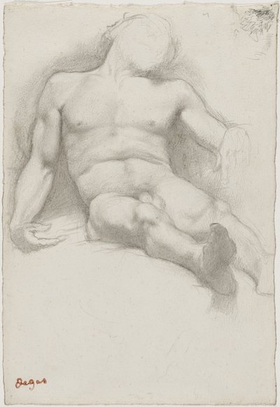 Étude - Homme Nu Couché by Edgar Degas