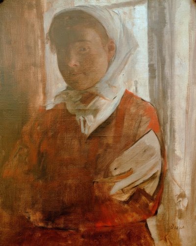 Young Woman with White Headscarf by Edgar Degas