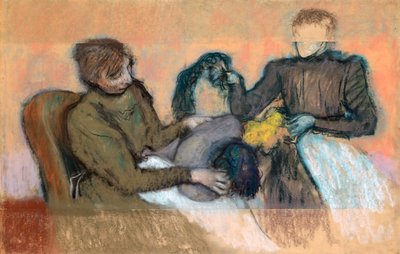 Milliner Furnishing a Hat by Edgar Degas