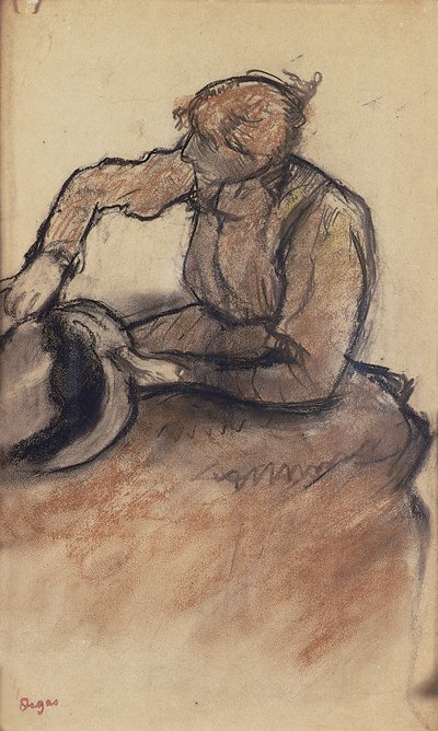 Milliner Trimming a Hat by Edgar Degas