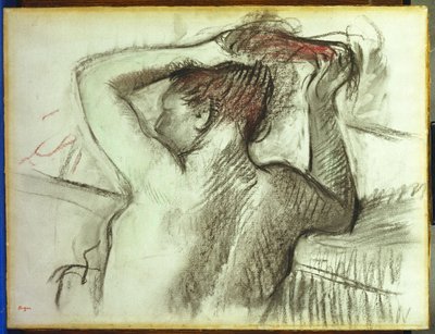 Nude Combing Her Hair by Edgar Degas