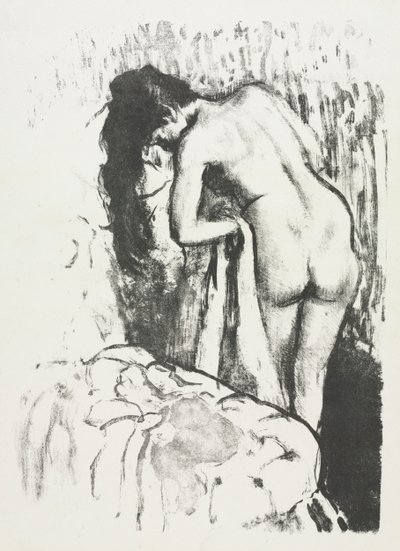 Nude Woman Standing, Drying Herself by Edgar Degas