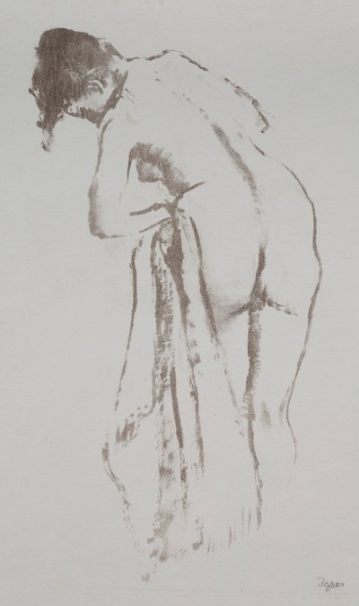 Nude Woman with Towel, Standing by Edgar Degas