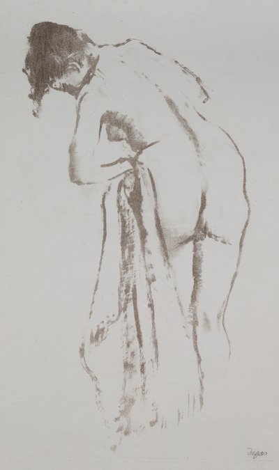 Nude Woman with Towel, Standing by Edgar Degas