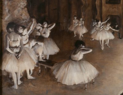 Rehearsal of a Ballet on Stage by Edgar Degas