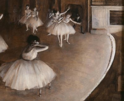 Rehearsal of a Ballet on Stage by Edgar Degas