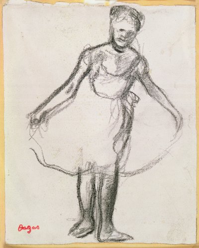 Standing Dancer Holding Tutu by Edgar Degas