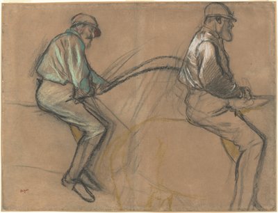 Two Studies of a Jockey by Edgar Degas