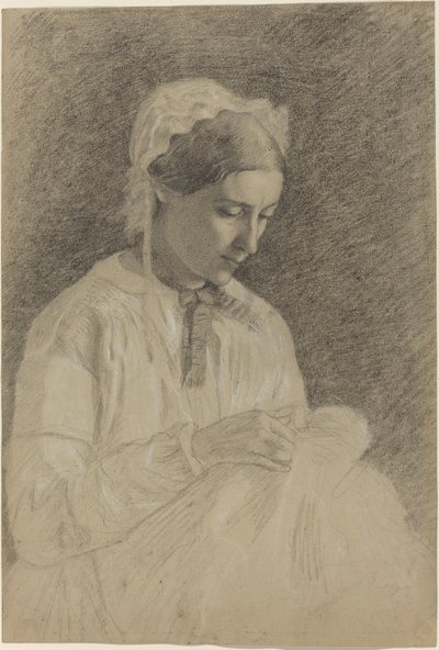 Woman Embroidering by Edgar Degas