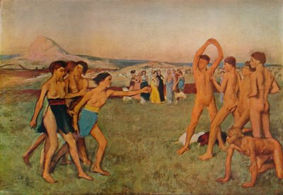 Young Spartans Exercising by Edgar Degas