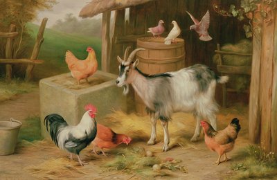 Farmyard Scene by Edgar Hunt