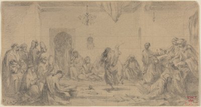 Interior with Dancer by Edmond Hédouin