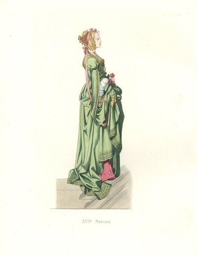 Flemish Lady in Waiting by Edmond Lechevallier Chevignard