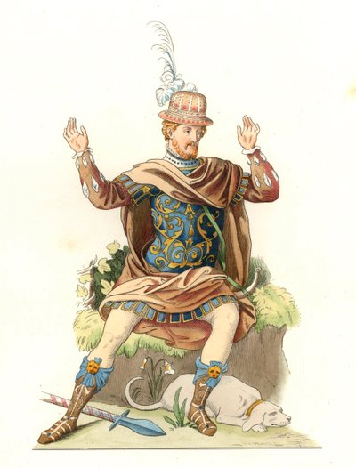 French Gentleman Wearing an Antique Costume by Edmond Lechevallier Chevignard