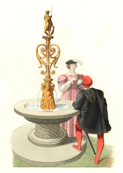 Gentleman and lady, English nobility by Edmond Lechevallier Chevignard