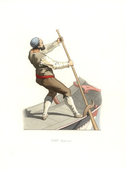 Venetian Gondolier by Edmond Lechevallier Chevignard