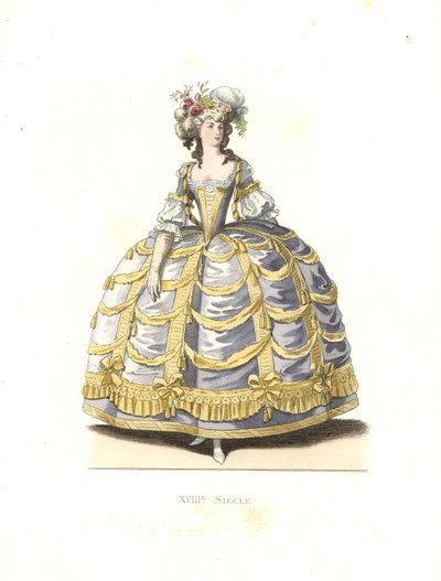Woman in ball gown by Edmond Lechevallier Chevignard