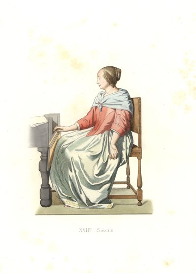 Woman of Quality, Holland by Edmond Lechevallier Chevignard