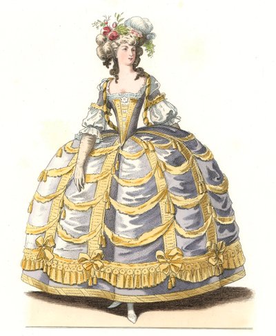 French Woman in Prom Dress by Edmond Lechevallier Chevignard