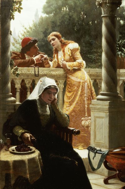 A Stolen Interview, 1888 by Edmund Blair Leighton