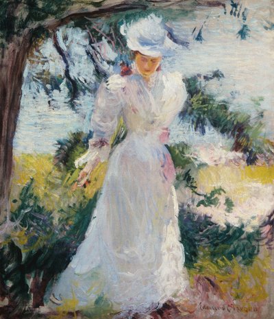 My Wife, Emeline, in a Garden by Edmund Charles Tarbell