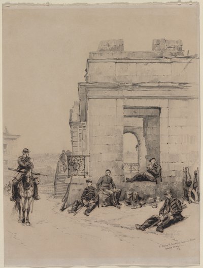 Soldiers Resting (recto) by Edouard Detaille