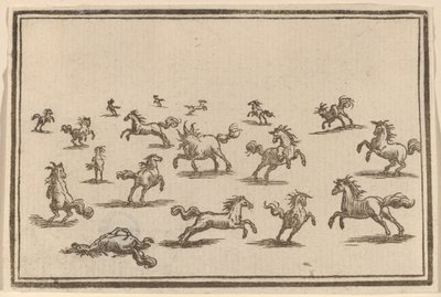 Horses Running by Edouard Eckman after Jacques Callot