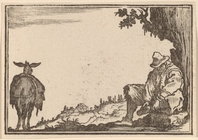 Peasant Removing His Shoe by Edouard Eckman after Jacques Callot