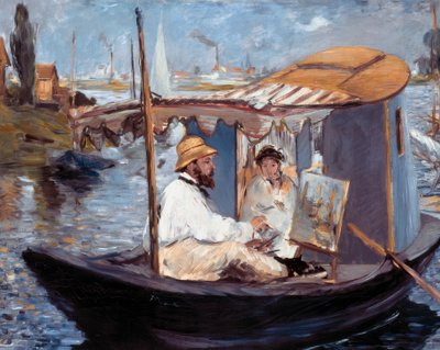 Monet Painting in His Studio by Édouard Manet