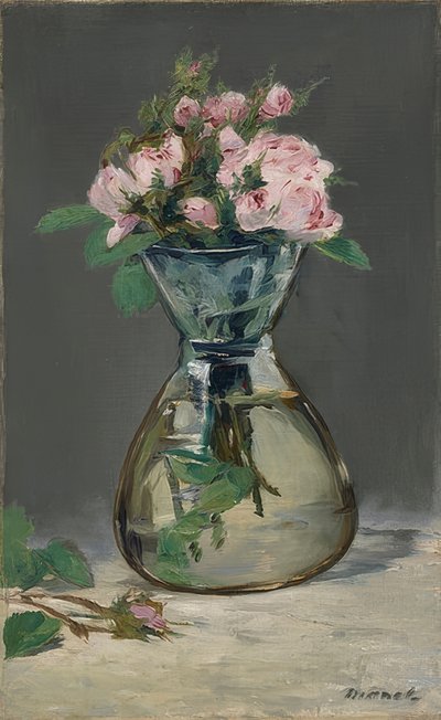 Moss Roses in a Vase. 1882 by Édouard Manet