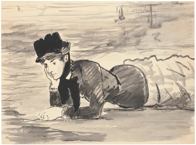 Woman Lying on the Beach. Annabel Lee by Édouard Manet