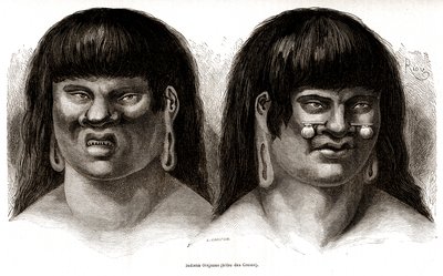 Couple of Peruvian Orejones Indians (Ccotos Tribe) by Edouard Riou