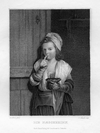 Girl eating, c. 1833 by Edouard Schuler