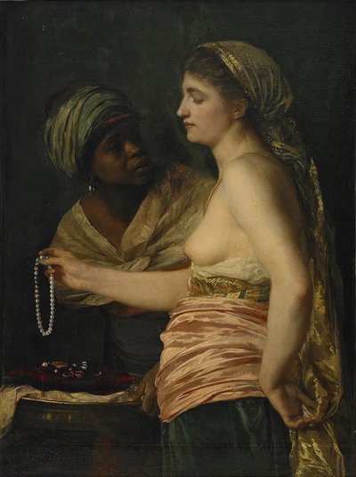 Girl with a Pearl Necklace by Edouard Theophile Blanchard