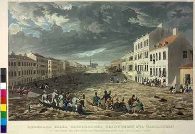 1830 Flood in Vienna by Eduard Gurk