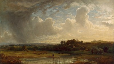 Upper Bavarian River Landscape during a Thunderstorm by Eduard Schleich der Ältere