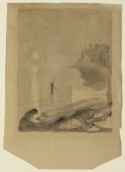 A Boat Tied to a Pier by Edvard Munch