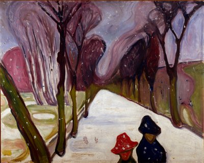 Allee in a Whirlwind of Snow by Edvard Munch