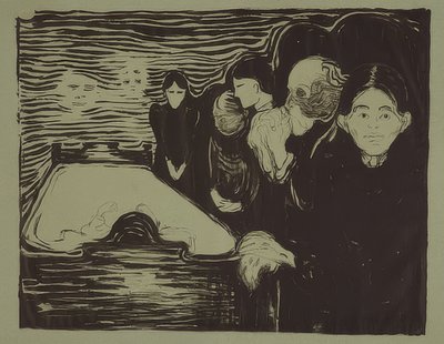 At the Deathbed. 1896 by Edvard Munch