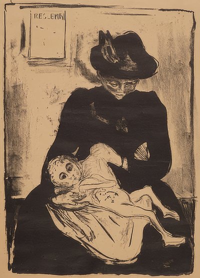 Inheritance. 1916 by Edvard Munch