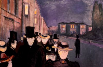 Evening on Karl Johan by Edvard Munch