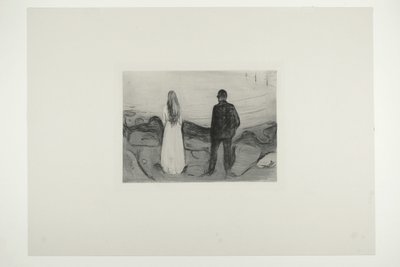 Two Human Beings. The Lonely Ones by Edvard Munch