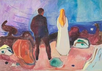 Two Human Beings. The Lonely Ones by Edvard Munch